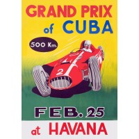 Vintage Advertising- Grand Prix of CUBA at Havana - 24"x36" Art Canvas   160663723219